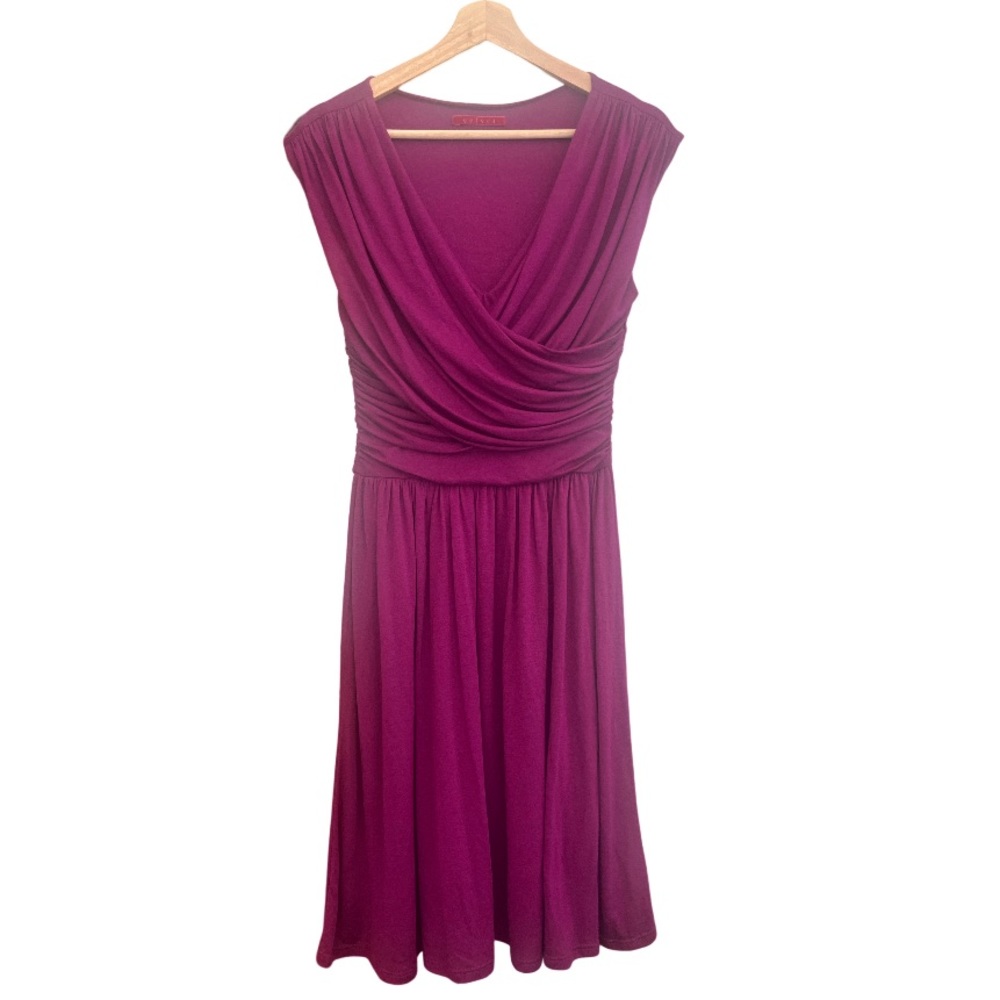 Anthropologie Velvet Faux Wrap Flowy Dress